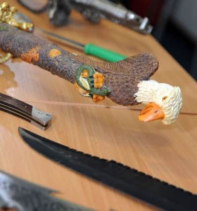 Knives, swords and axes handed in following a recent knife amnesty by Notts Police.
