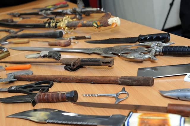 Knives, swords and axes handed in following a recent knife amnesty by Notts Police.