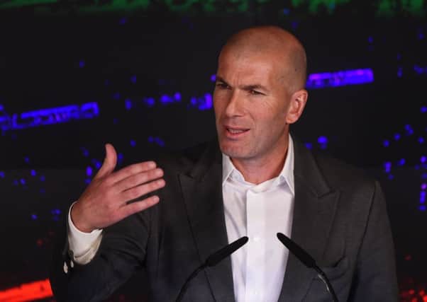Zinedine Zidane is unveiled as new Real Madrid manager just 10 months after leaving the Spanish club. (Photo by Denis Doyle/Getty Images)