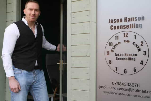 Jason Hanson at his new counselling base.