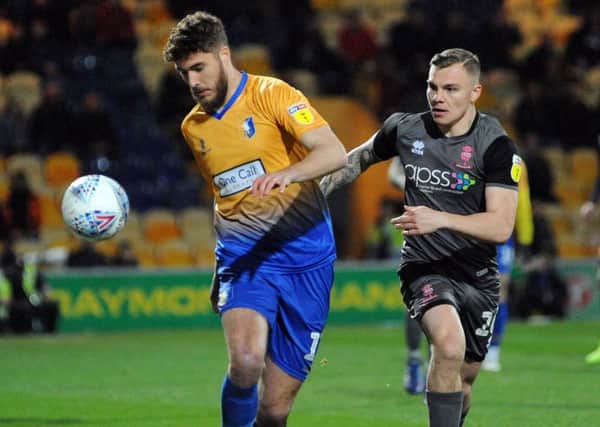 Mansfield Town v Lincoln City.
Ryan Sweeney keeps his eye on the ball in the first half.