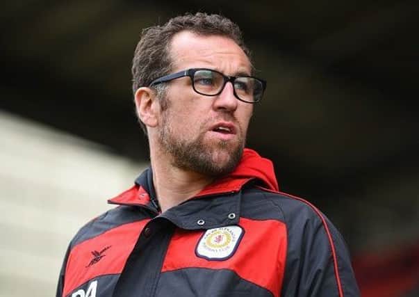 CREWE, ENGLAND - JULY 30: Crewe's manager David Artell looks on during the pre-season friendly match between Crewe Alexandra and Stoke City at The Alexandra Stadium on July 30, 2017 in Crewe, England. (Photo by Nathan Stirk/Getty Images)