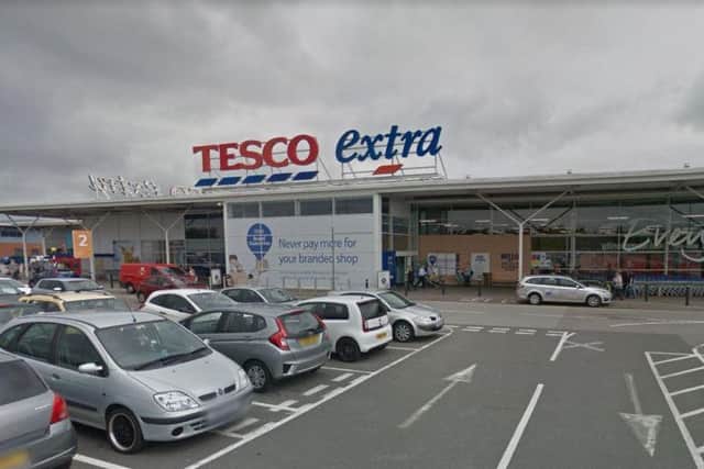 Tesco, on Oak Tree Lane.