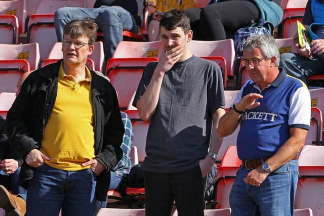 Mansfield Town fans at Exeter ahead of kick-off.