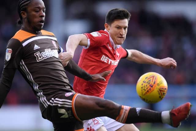 Joe Lolley, who stressed how important set-pieces are now for Nottingham Forest (PHOTO BY: Laurence Griffiths/Getty Images)
