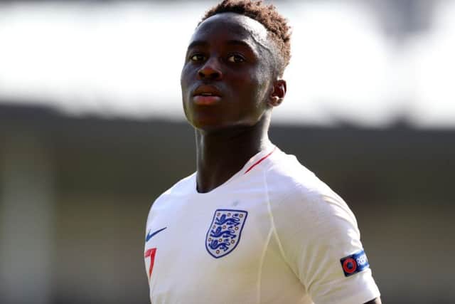 WALSALL, ENGLAND - MAY 07: Arvin Appiah of England during the UEFA European Under-17 Championship at Bescot Stadium on May 7, 2018 in Walsall, England. (Photo by Catherine Ivill/Getty Images)