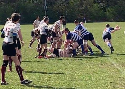 Action from Mansfields last match of the season against champions, Nottingham Casuals.