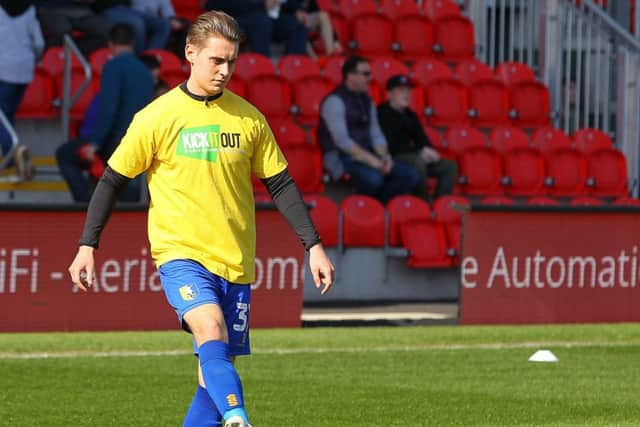 Picture by Gareth Williams/AHPIX.com; Football; Sky Bet League Two; Exeter City v Mansfield Town; 30/3/2019  KO 15.00; St James Park; copyright picture; Howard Roe/AHPIX.com; Mansfield's Danny Rose warms up at Exeter