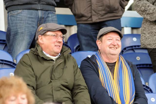 Mansfield Town fans ahead of the kick-off against Cambridge.