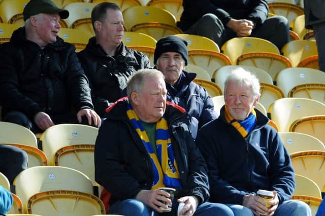 Mansfield Town fans ahead of the kick-off against Cambridge.