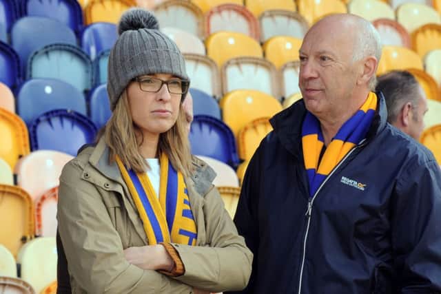 Mansfield Town fans ahead of the kick-off against Cambridge.