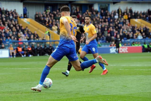Tyler Walker puts the Stags in front in the second half.