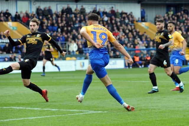 Tyler Walker puts the Stags in front in the second half.