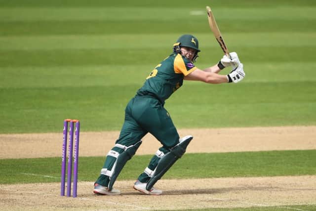 BIRMINGHAM, ENGLAND - APRIL 23: Ben Slater of Nottingham batting during the Royal London One Day Cup match between Warwickshire and Nottinghamshire at Edgbaston on April 23, 2019 in Birmingham, England. (Photo by Nathan Stirk/Getty Images)
