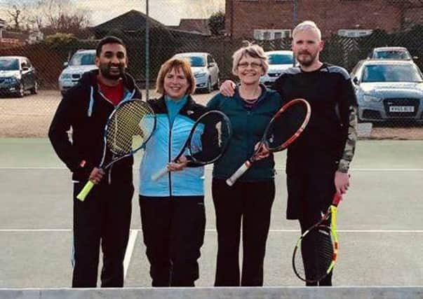 Mansfield's mixed tennis team, from left, Niral Nan, captain Sharon Cox-Smith, Andrea Simmons and Jamie Spence.