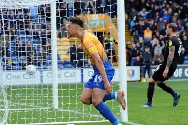 Mansfield Town v Cambridge Utd.Tyler Walker puts the Stags in front in the second half.
