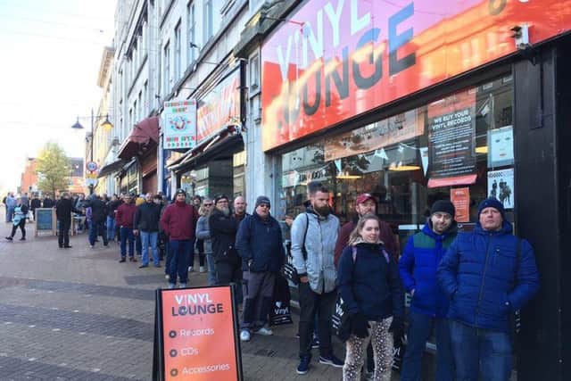 Queues outside the shop - picture by Vinyl Lounge.