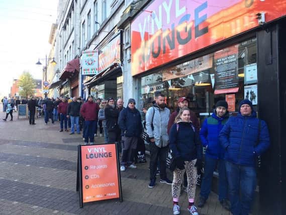 Queues outside the shop - picture by Vinyl Lounge.