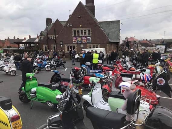 The Mansfield Roadrunners Scooter Club travelled from the Sir John Cockle pub in Mansfield to Kings Mill Hospital
