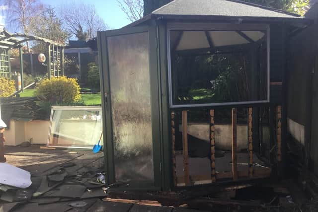 As Mr Randall, 70 began to dismantle the gazebo structure, he noticed the outline of the brick-built bunker.
