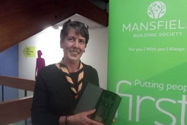 Huthwaite Scouts Leader Julie Copestake won the annual Mansfield Building Society Community Star award 2019.
