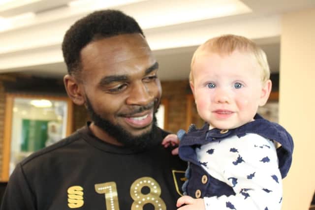 Hayden White with a young fan