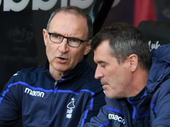 Martin O'Neill and Roy Keane during the defeat to Sheffield United.