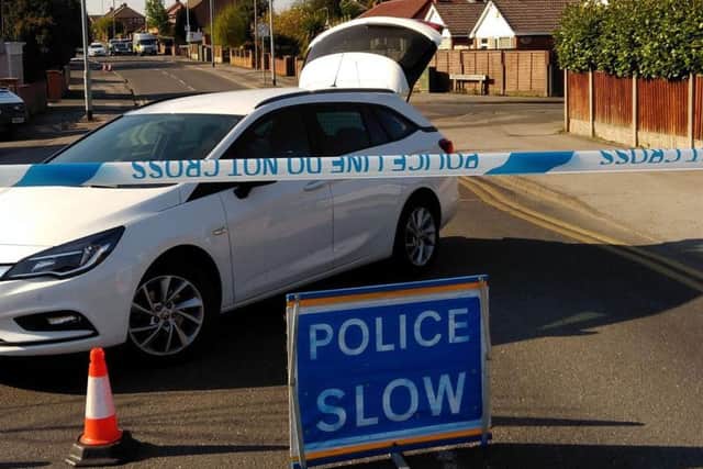 A police cordon at the scene in Mansfield Woodhouse. Picture: Anne Shelley.
