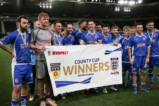 Alfreton Town celebrate their cup glory.
