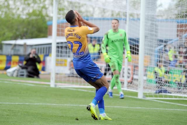 CJ Hamilton rues a missed chance.