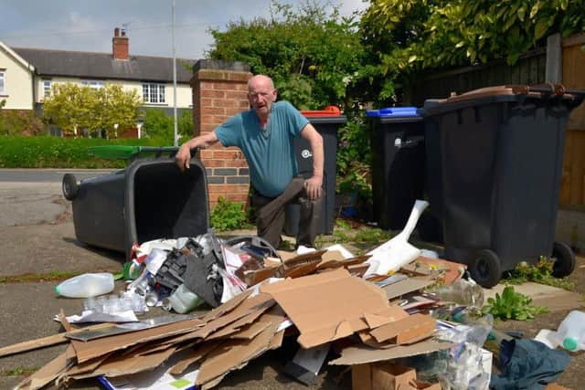 Robert Verity is angry his recycling bin has not been emptied.