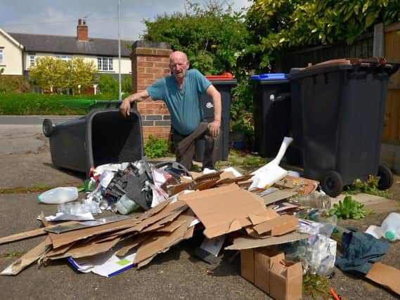 Robert Verity is angry his recycling bin has not been emptied.