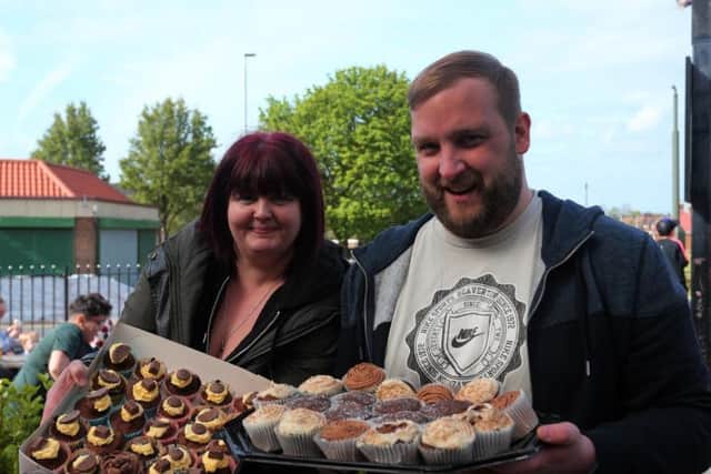 Lisa Skeavington and Kelvin Smith were helping out on the cake stall.