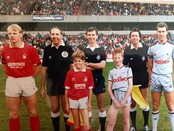 Forest v Charlton, 1989, pictured far left Stuart Pearce, second from right Mr Nuttall.