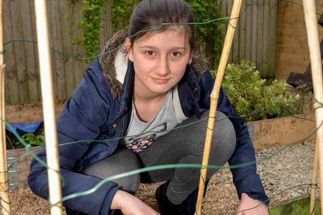 Lillie Childerley, aged 12, decided to save up all her pocket money and birthday money to buy seeds and materials for a vegetable garden