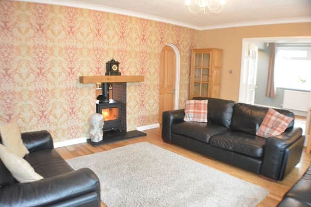 The lounge with log burner