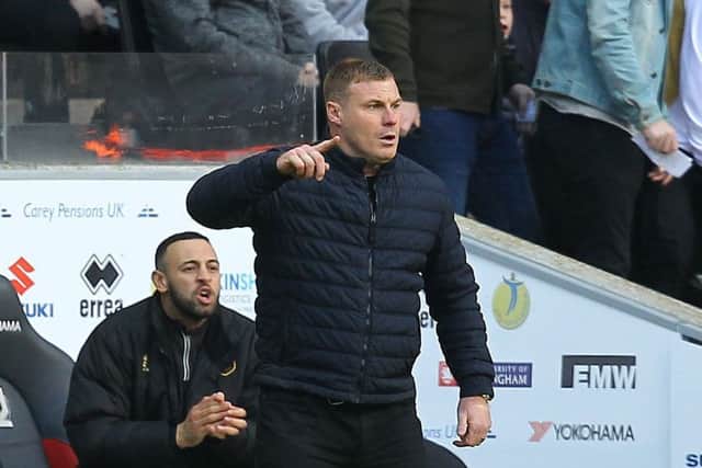 Picture by Gareth Williams/AHPIX.com; Football; Sky Bet League Two; MK Dons v Mansfield Town; 4/5/2019  KO 15.00; Stadium MK; copyright picture; Howard Roe/AHPIX.com; Mansfield boss David Flitcroft