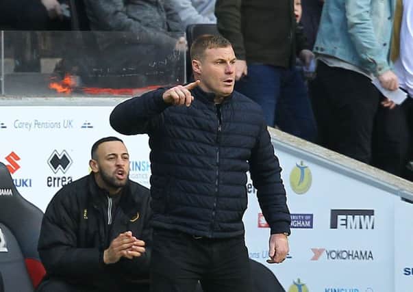 Picture by Gareth Williams/AHPIX.com; Football; Sky Bet League Two; MK Dons v Mansfield Town; 4/5/2019  KO 15.00; Stadium MK; copyright picture; Howard Roe/AHPIX.com; Mansfield boss David Flitcroft