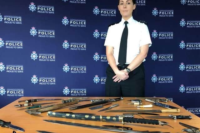 Inspector Donna Lowton, Nottinghamshire Police lead on knife crime, at the knife amnesty earlier this year.