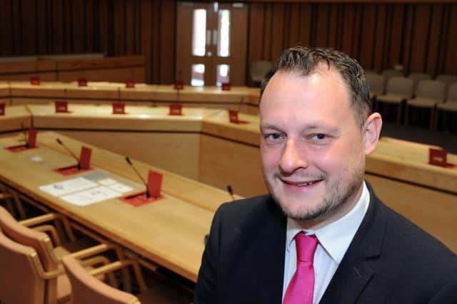 Coun Zadrozny in the council chamber.