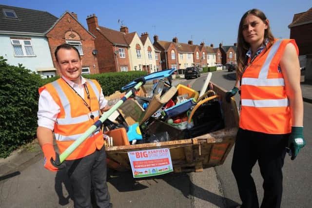 Coun Zadrozny launches Ashfield's big spring clean with Coun Helen-Ann Smith, deputy council leader.
