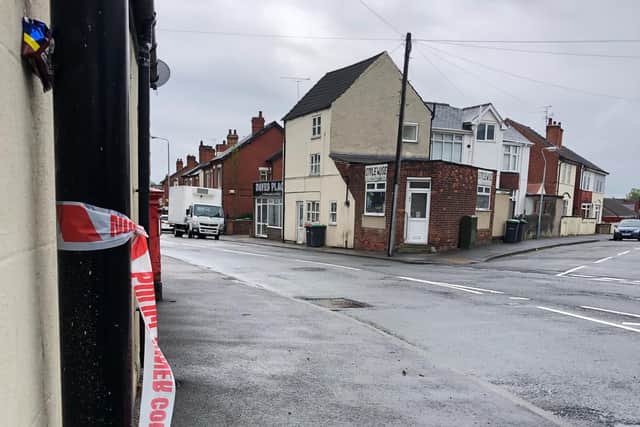 Scene of fire on Coxmoor Road, Sutton