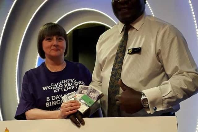 Yvette Price-Mear, 57, hoped to set a Guinness world record at Beacon Bingo in Cricklewood, London, in a bid to raise funds for her pet bereavement support charity.