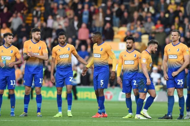 Picture by Howard Roe/AHPIX.com;Football;Skybet; Play Off Semi Final;
Mansfield Town v Newport County
12/5/2019 KO 6.00pm; One Call Stadium;
copyright picture;Howard Roe;07973 739229
Stag's after the penalty shoot out