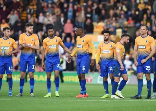 Picture by Howard Roe/AHPIX.com;Football;Skybet; Play Off Semi Final;
Mansfield Town v Newport County
12/5/2019  KO 6.00pm; One Call Stadium;
copyright picture;Howard Roe;07973 739229

Stag's after the penalty shoot out
