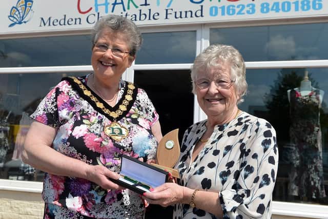 MrsShields was presented with her award by Councillor Sue Saddington, chairman of Nottinghamshire County Council.