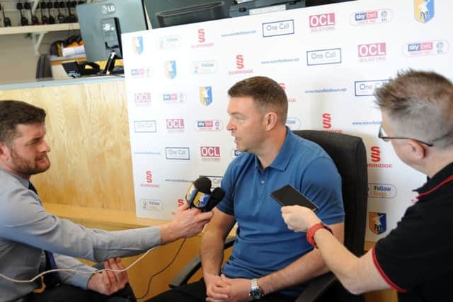 John Dempster, Mansfield Town manager, press conference.