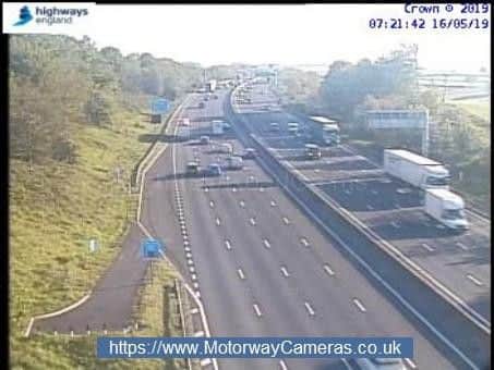View of junction 28 this morning