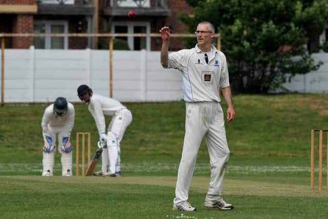 Worksop CC v Edwinstowe CC, pictured is Edwinstowe bowler James Peacock