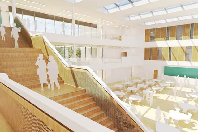 An artist's impression of the interior of the new school.